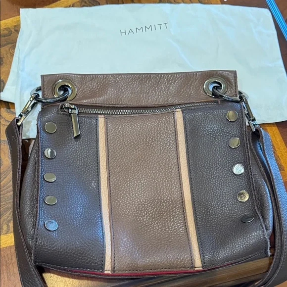 Hammitt Two-Tone Brown Leather Messenger Bag